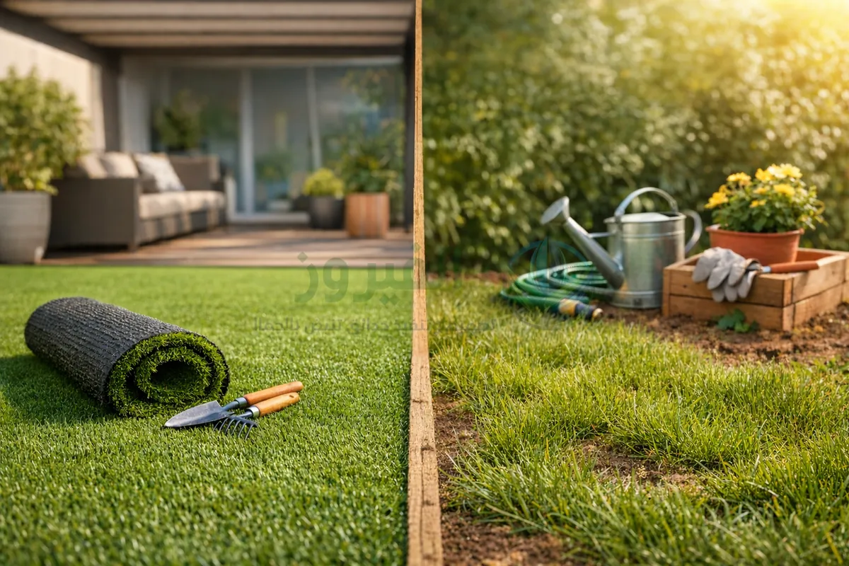 الفرق بين العشب الصناعي والثيل الطبيعي: مقارنة شاملة قبل الاختيار