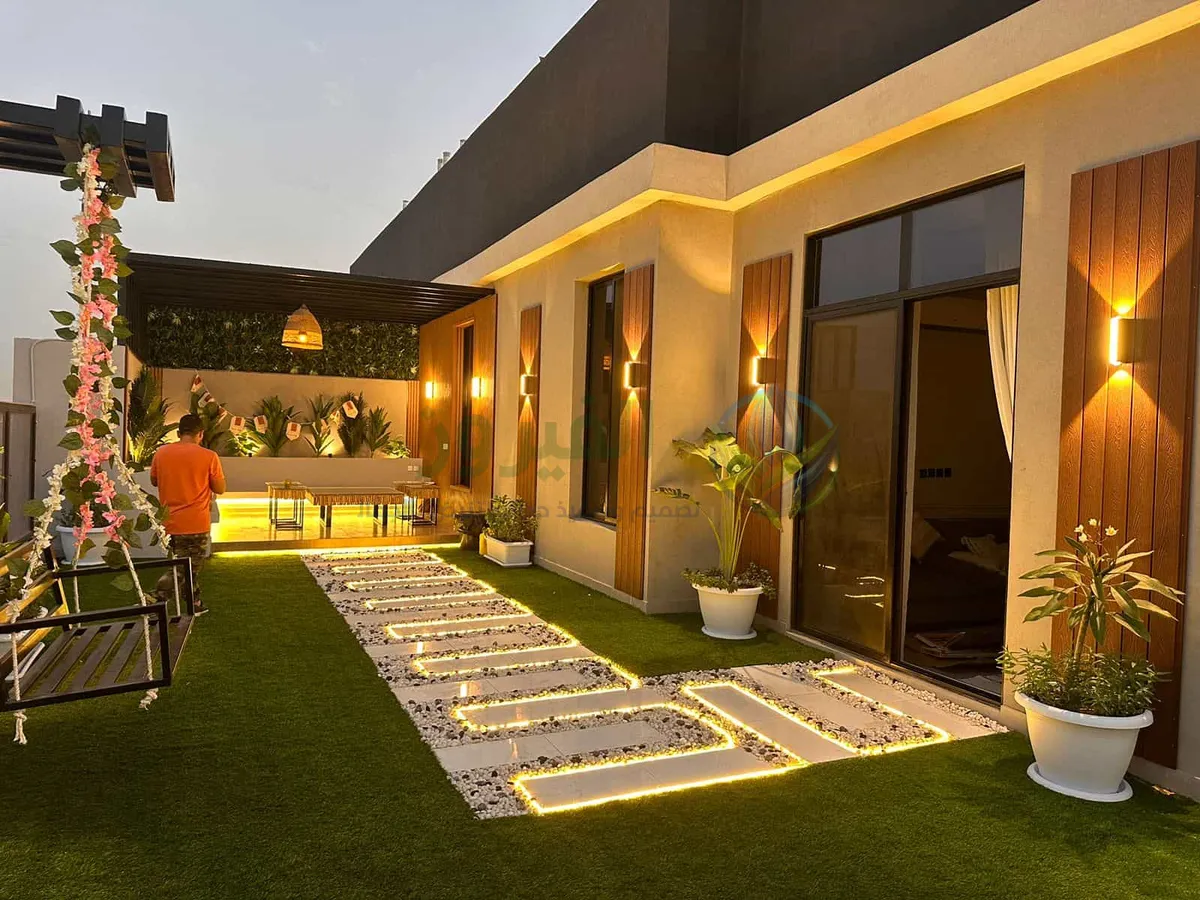 تنسيق حديقة بالسطح – جدة - 4