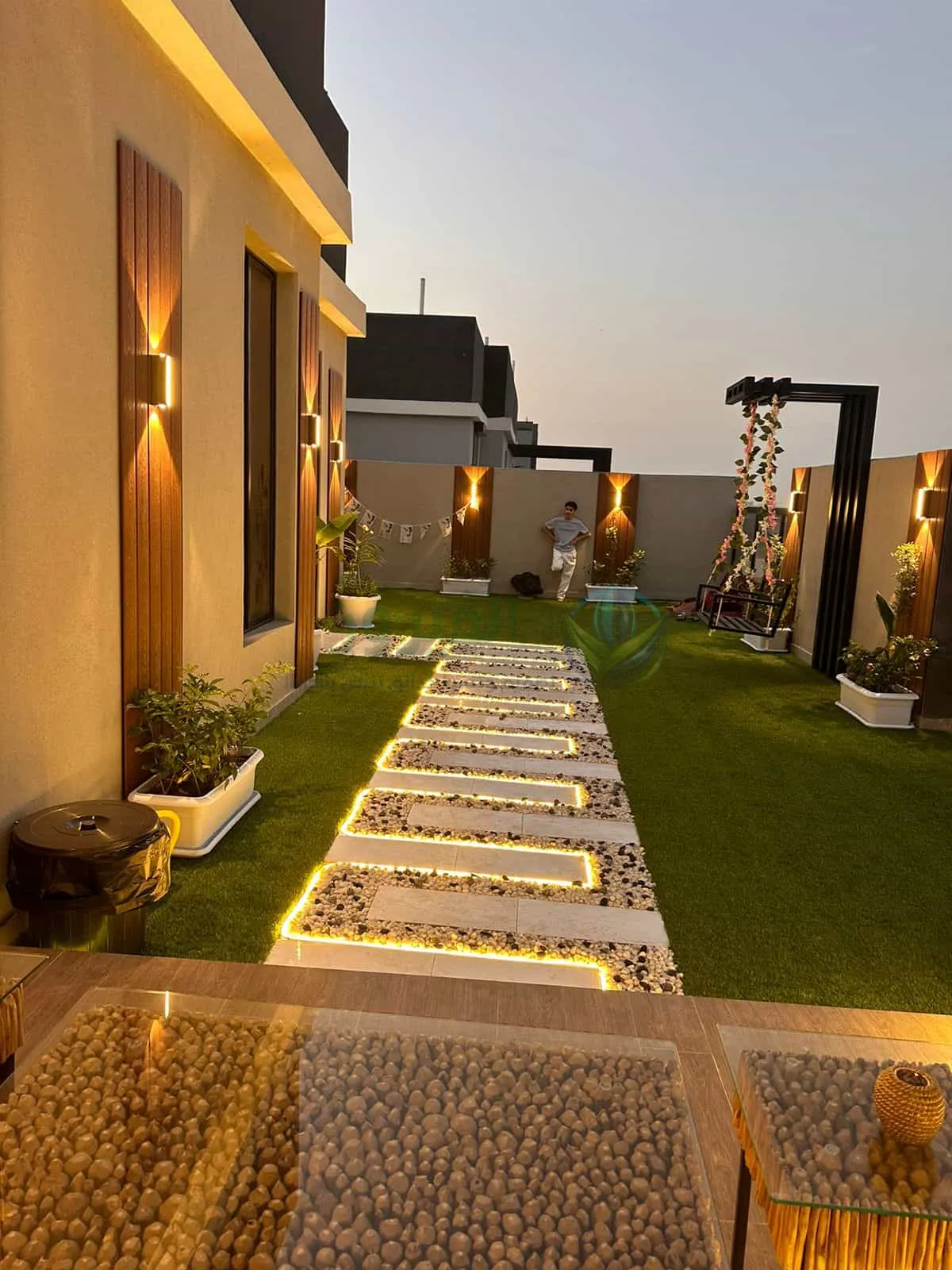 تنسيق حديقة بالسطح – جدة - 5